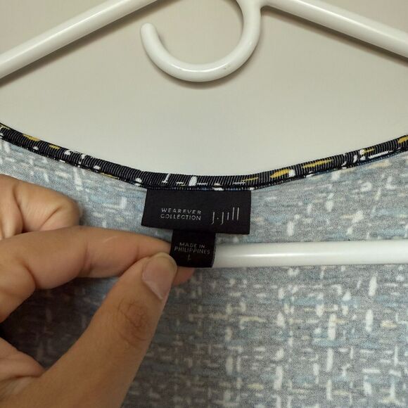 J. Jill Wearever Womens Top Large Abstract Colorful Stretch Casual Office Work - Picture 3 of 5